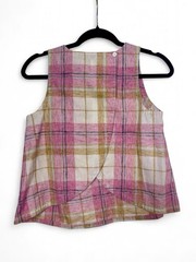 LOFT Beach Women’s XS Plaid Tulip Back Tank Blouse