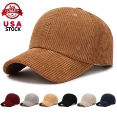 Corduroy Dad Hat Baseball Classic Adjustable Soft Plain Cap Unisex Cotton Hat
