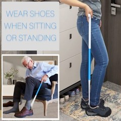 35.5 Inch Long Handled Shoe Horn Dressing Stick Sock Remover Aid Helper – Ver…
