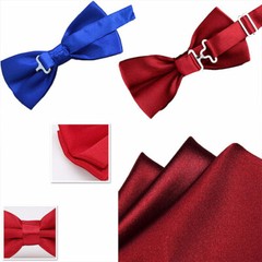 Bowtie Mens Adjustable Formal Wedding Party Necktie Bow Tie Solid Color Tuxedo
