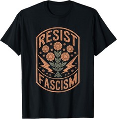 Resist Fascism – Unisex Crew Neck Retro Pure Cotton T-Shirt