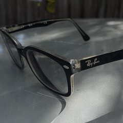 Ray-Ban Men’s Rectangle Sunglasses Black Full Rim Plastic Frame Green Tinted