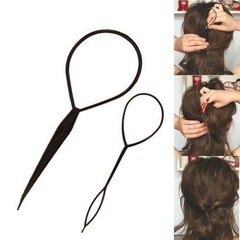 2PCS Topsy Tail Hair Braid Tool Set – Easy Ponytail Maker Loop Styling Tool