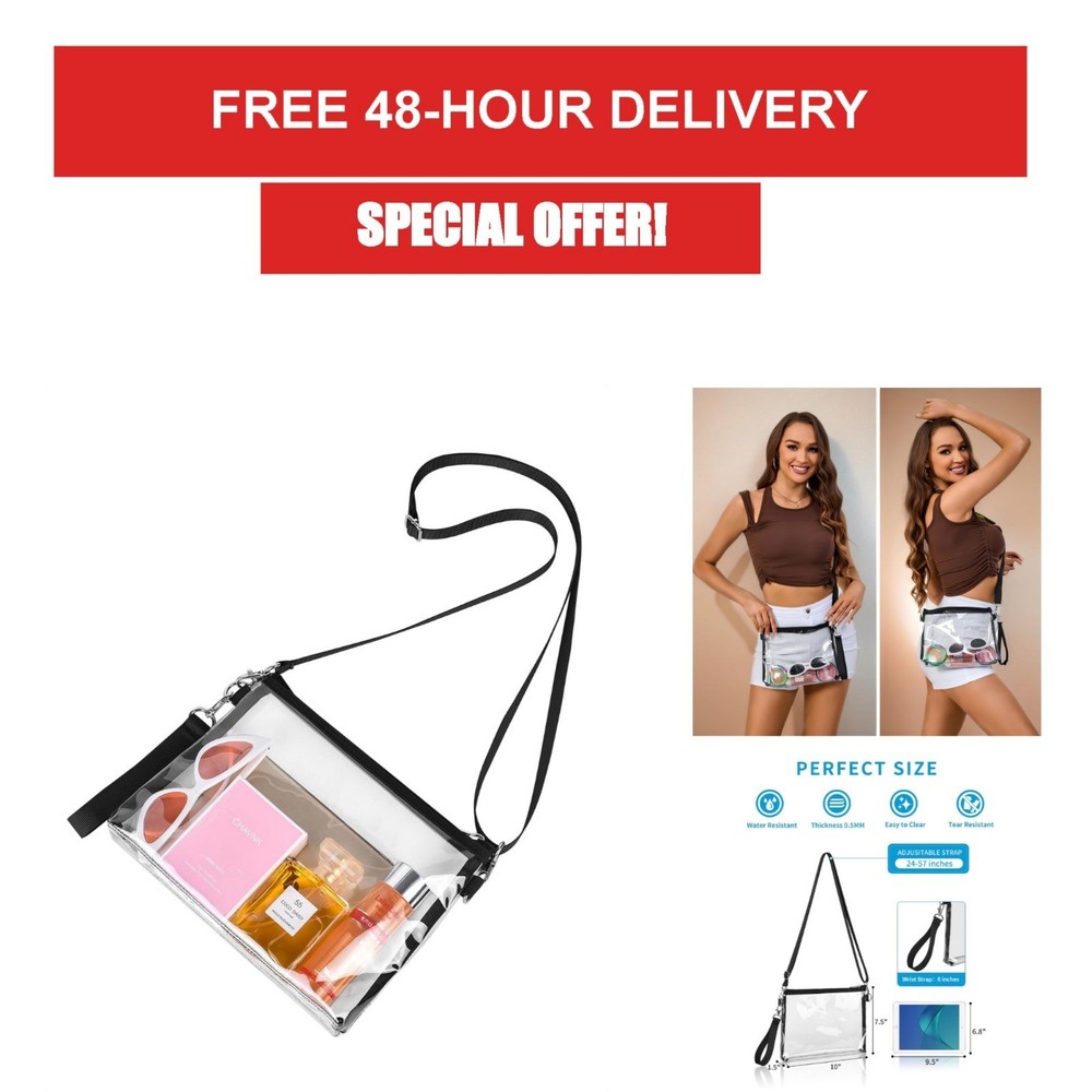 Bagenius Clear Purse Stadium Approved Crossbody Bag