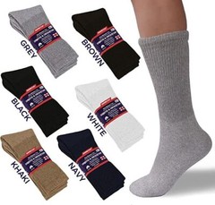 12 Pairs Diabetic Crew Socks Men Women Health Circulatory Size 9-11 10-13 13-15