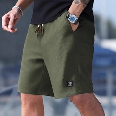 Men’s Summer Casual Sports Shorts Plaid Checkered Loose Knee Length Shorts Ameri