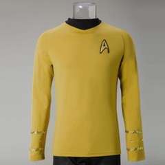 Cosplay TOS Kirk Gold Top Shirts Uniform The Original Series Starfleet Costumes