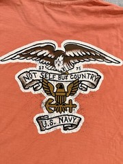 United States US Navy “Not Self But Country” Double Sided T-Shirt – Sz XL – NEW