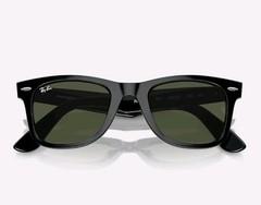 Ray-Ban RB2140 901 50-22 Wayfarer Green Lenses Unisex Classic Sunglasses – Black