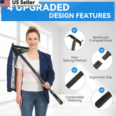 36 Inch Adjustable Long Handled Shoe Horn – Dressing Stick Aid 36 Inch, Black
