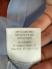 ALTUZARRA Mixed Media Plaid Pinstripe Cotton Button Down Shirt IT 38 US 6