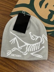 Arc’teryx Bird Logo Beanie Gray White Knit Hat Unisex NWT