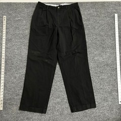 Tommy Hilfiger Chino Pants Mens Size 36 Black Pleated Cuffed Cotton Classic Fit