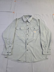 Carhartt Mens Long-Sleeve Button-Down Work Shirt, Gray