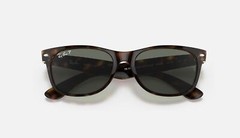 Ray-Ban New Wayfarer Tortoise / Green Polarized 58mm Sunglasses RB2132 902/58 58