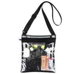 Clear Transparent Tote Bag PVC w/ Zipper Stadium Approved Sports Handbag Purse