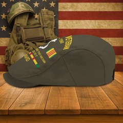 Personalized Vietnam Veteran Flat Cap Custom Name Year US Military Gift For Men
