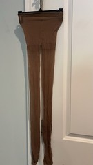 Women’s Brown Solid Sheer 20 Denier Full Toe Control Top Tights, One Size