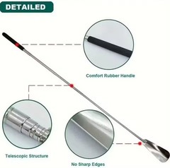 New Extra Long Handle Shoe Horn Stainless Steel Handled Metal Shoehorn Horns
