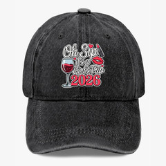 Oh Sip It’s A Girls Trip 2026 Hat Funny Bachelorette Wine Party Baseball Cap