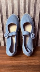 CL by Laundry Women’s Blue Mary Jane Flats Buckle Closure Round Toe Solid