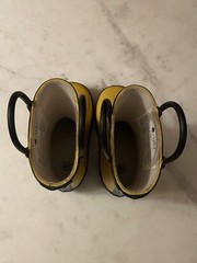 Oaki Loop Handle Rubber Rain Boots Size 4 Toddler Yellow Boys or Girls