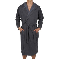 Men’s Cotton Hooded Robe-Bathrobe-Thick ( Sweatshirt Style Fabric ) USA Seller