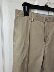 Ralph Lauren Khaki The Polo Chino Stretch Straight Pleated 36/32