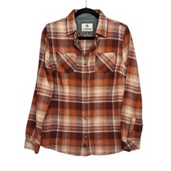 LEGENDARY WHITETAILS Plaid Button Down Shirt Brown Tan Long Sleeve Small