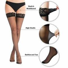 Lady’s Lace Top Stay Up Stockings Thigh-High Sheer Pantyhose Stockings For Women
