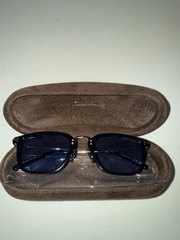 Tom Ford TF 1042-D Square Sunglasses Black Frame Blue Tinted Lenses