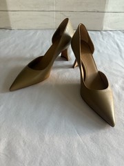M.Gemi Italy Olive Taupe Women’s D’Orsay Pumps Heels Sandals Size 8 US 38 EU