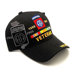 Vietnam Veteran 82nd Airborne Division 1968-1969 Embroidered Black baseball cap