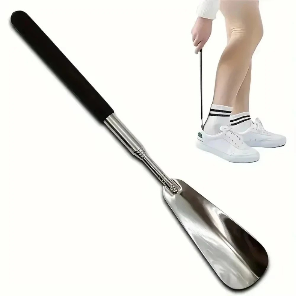New Extra Long Handle Shoe Horn Stainless Steel Handled Metal Shoehorn Horns