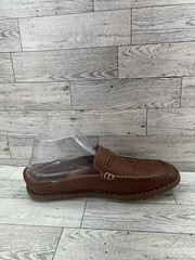 BORN Women Cognac Brown Leather Slip-On Driver Loafers Moccasins 7M US / 38 EU
