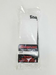 12 Pairs Men’s White Snap On Tools Crew Socks Large FREE Shipping to USA New!