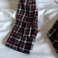 Chaps Black & Red Cotton Plaid Flannel Button Down Shirt Size M, Curved Hem