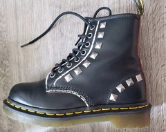 Dr Martens Black 1460 Stud Rolled Vintage Smooth Boots Size US W 5 EU 36 /US M 4