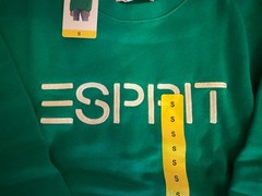 Lot of 3 NWT Esprit Logo Fleece Crewneck Sweatshirt Cream Blue Green 80’s sz S