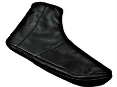 Men’s Women’s Unisex Real Halal Sheep Leather Black Socks Khuf With FleeceLining