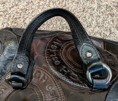 Coach Ashley Piece Patched Satchel Purse w looped handles #F15474 – *Read*