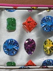 TRANSVERSION Gemstone Theme Long Bag / Clutch / Make-up VTG RARE Loop Handle