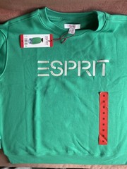 NWT Esprit Women’s Logo Fleece Crewneck Green Viral 80’s Vintage Sz Medium