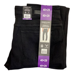 Kenneth Cole Men’s Straight Fit 2 Way Stretch Denim Jeans