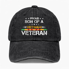 Vietnam Veteran Son Hat Proud Military Family Gift Adjustable Dad Baseball Cap