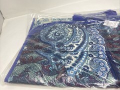 Chico’s Garment Bag Blue Muti Paisley Full Zip Handle Hanging Loop Ret. $49