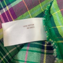 Old Navy Women’s M Green Plaid Button Down Shirt Long Sleeve Cotton Top