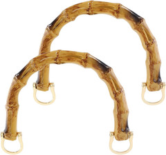 Piutouyar 2Pcs U-Shaped Handbag Handles Bamboo Purses Handles Imitation Bamboo H