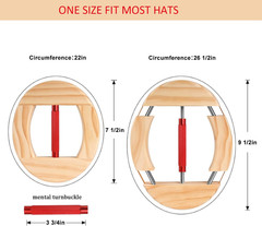 4 Way Wooden Hat Stretcher Hat Expander Fits Sizes 6 7/8 to 8 1/2 Red