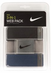 NEW 3-pack Nike Men’s Webbing Golf Belt Black Grey Navy One Size Fits Most
